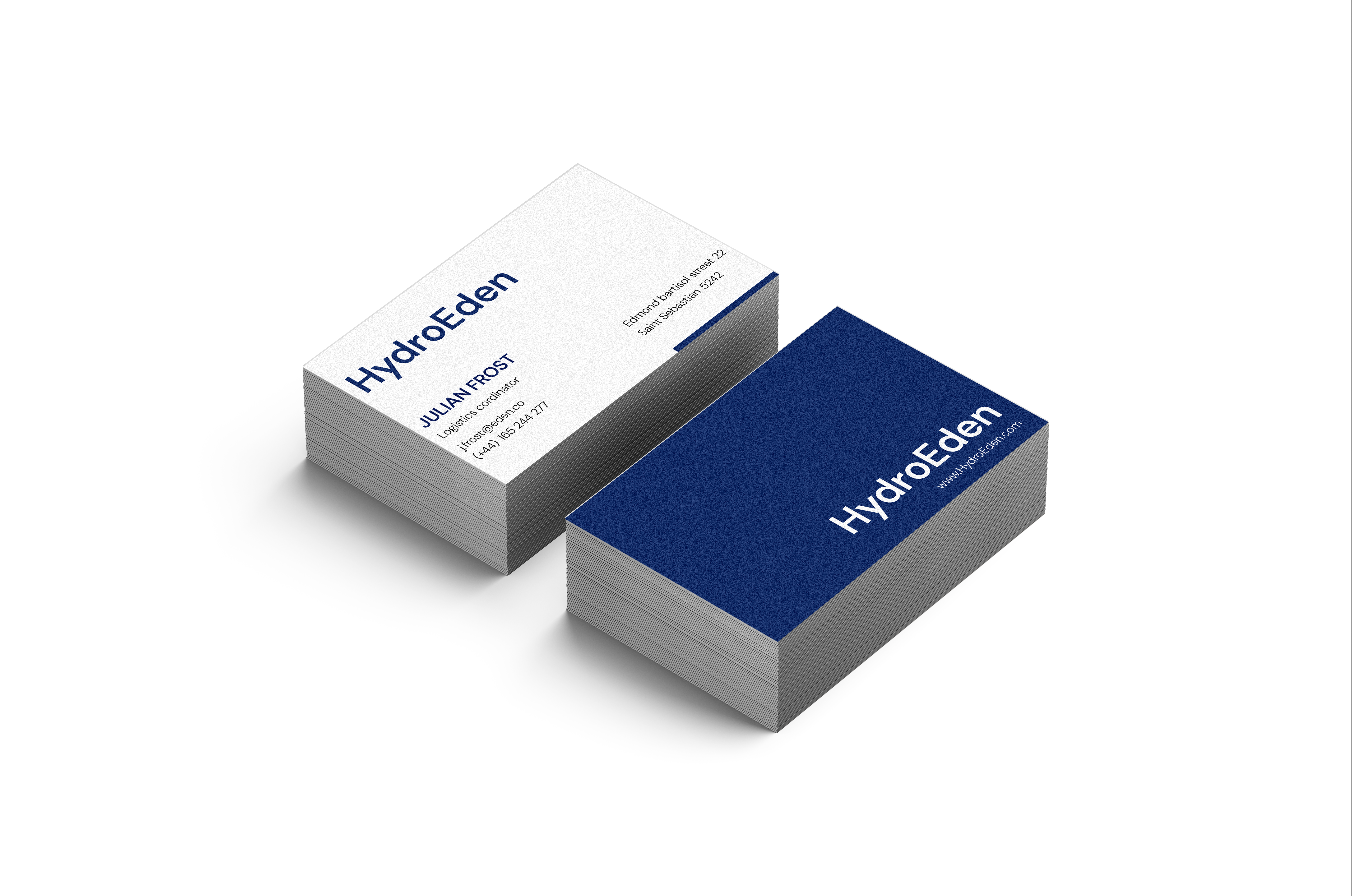 HydroEden business card mockup.