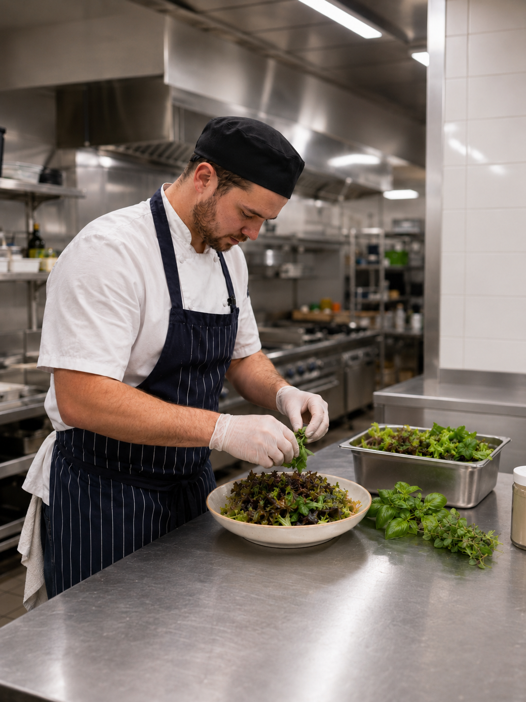 Chef preparing HydroEden produce.