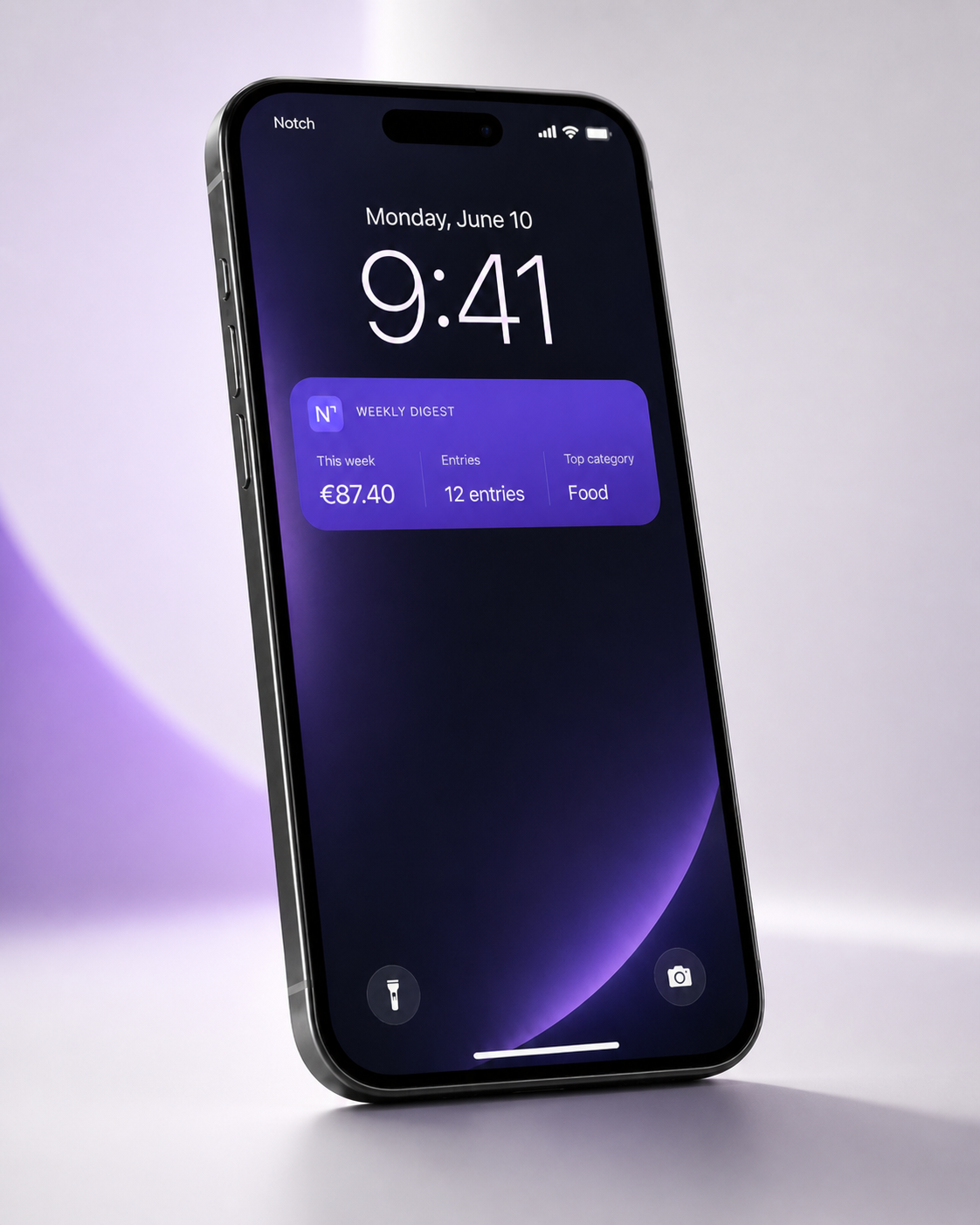 Notch lock screen digest